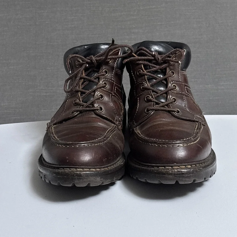 Vibram Gumlite Boots‎ 11.5 AA Brown Moc Toe Lug Leather Work Grunge Chukka
